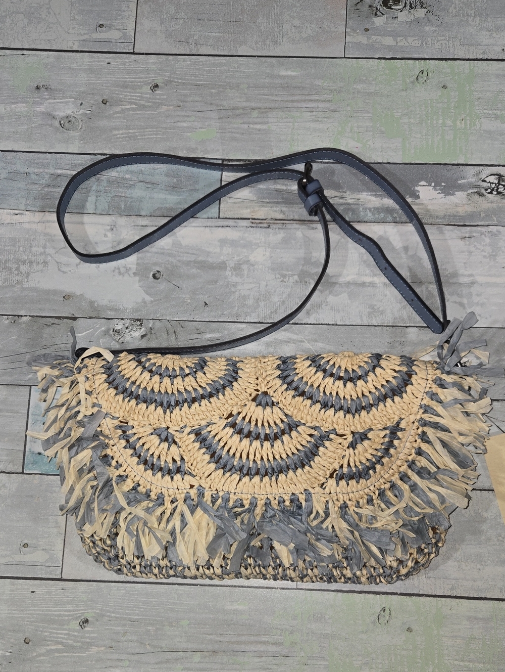 Patricia Nash Natural/Blue Fog Loulia Cross Body Bag New With Tags